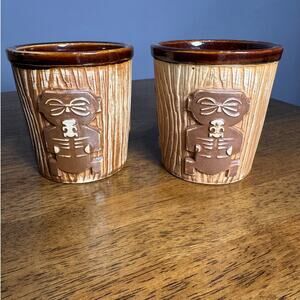 Vintage Harvey's Lake Tahoe Tiki Bucket Mug OMC Otagiri Japan Label 3D Sculpted